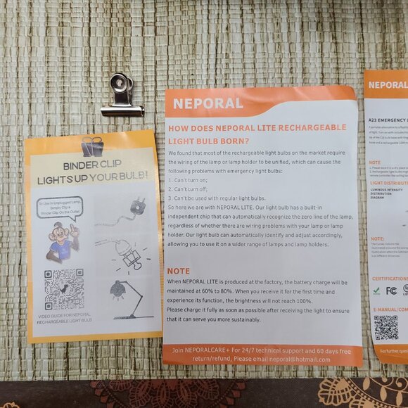 Neporal 4-Pack Light Bulbs Daily Use or Backup Emergency Use - Picture 6 of 11